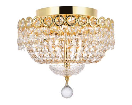 Elegant Flush Mount Light - Gold/EC, L 12" (V1900F12G-EC)