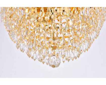 Elegant Flush Mount Light - Gold/EC, L 14" (V1902F14G-EC)