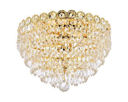 Elegant Flush Mount Light - Gold/EC, L 14" (V1902F14G-EC)