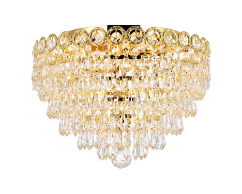 Elegant Flush Mount Light - Gold/RC, L 14" (V1902F14G-RC)