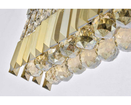 Elegant Wall Sconce - Chrome/Golden Teak, L 26" (V2032W26C-GT-RC)