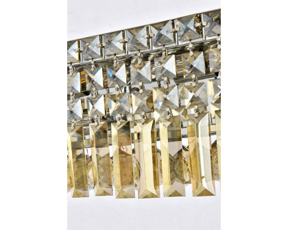 Elegant Wall Sconce - Chrome/Golden Teak, L 26" (V2032W26C-GT-RC)