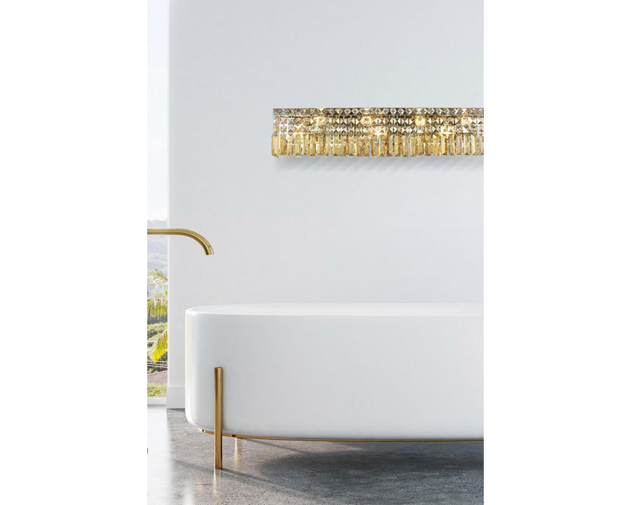 Elegant Wall Sconce - Chrome/Golden Teak, L 30" (V2032W30C-GT-RC)