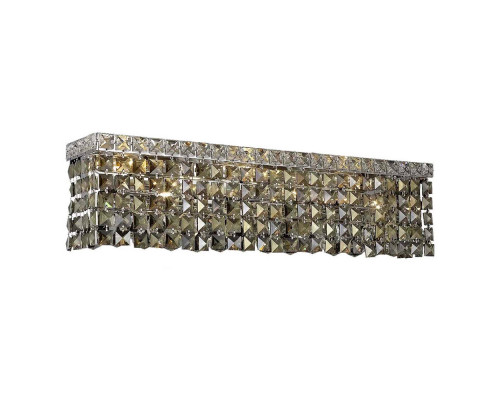 Elegant Wall Sconce - Chrome/Golden Teak, L 18" (V2033W18C-GT-RC)