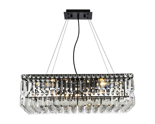 Elegant Chandelier - Black, L 12" (V2034D24BK-RC)