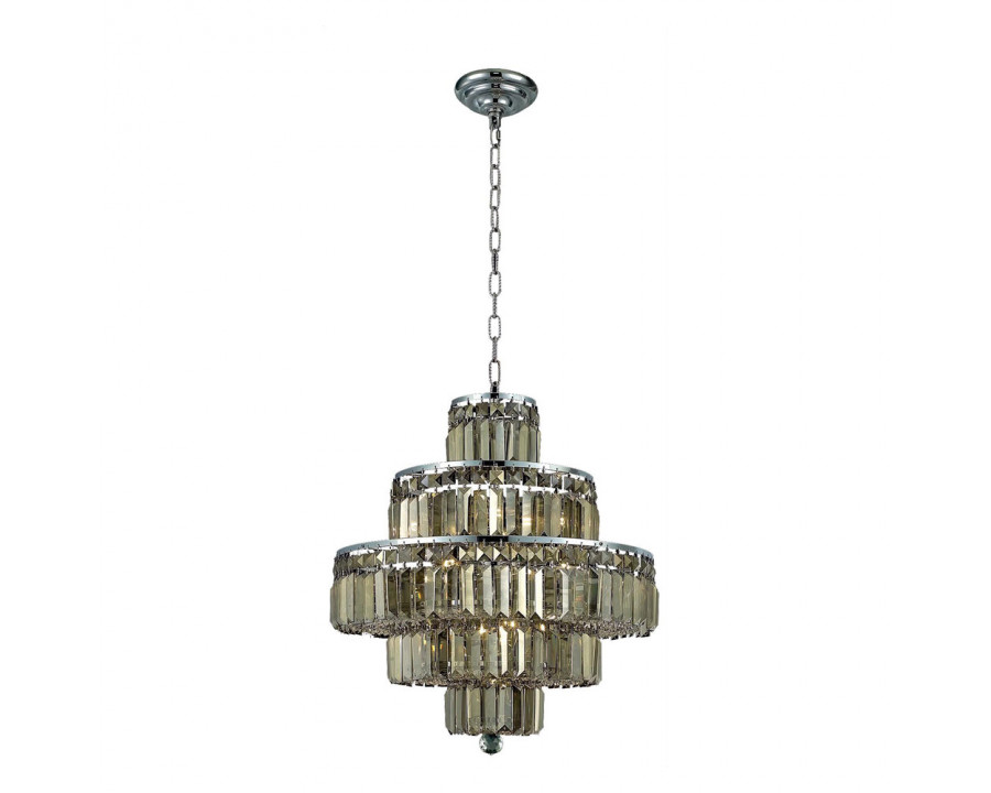 Elegant Chandelier - Chrome/Golden Teak, L 20" (V2038D20C-GT-RC)