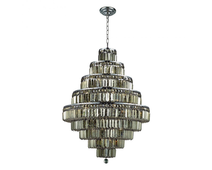 Elegant Chandelier - Chrome/Golden Teak, L 30" (V2038D30C-GT-RC)