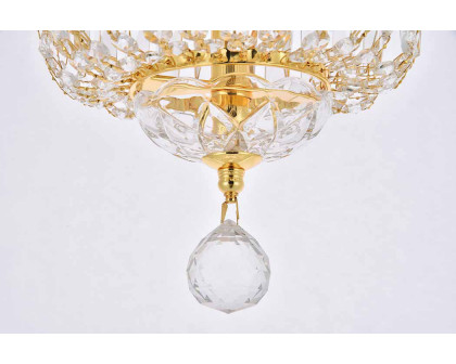 Elegant Flush Mount Light - Gold/EC, L 8" (V2528F8G-EC)