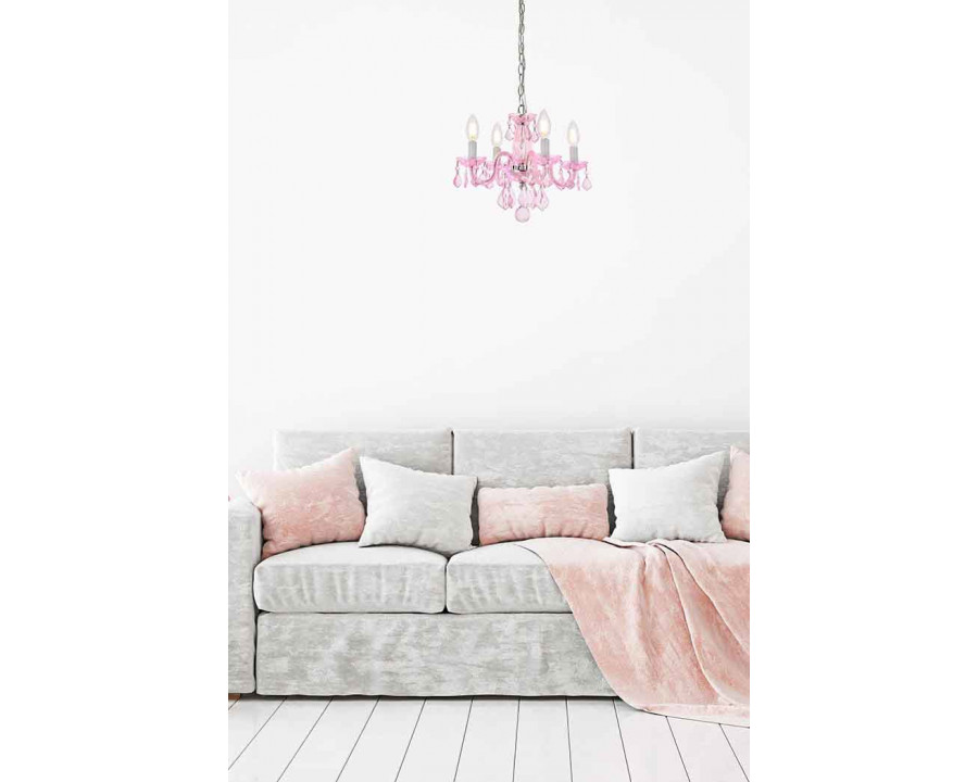 Elegant Pendant Light - Pink/Rosaline (V7804D15PK-RO-RC)