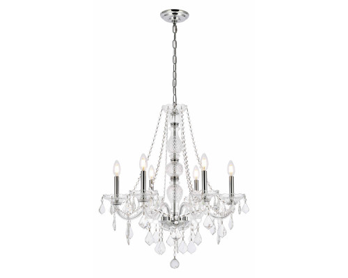 Elegant Chandelier - Chrome, L 24" (V7856D24C-RC)