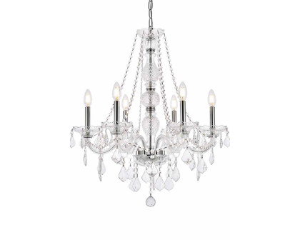 Elegant Chandelier - Chrome, L 24" (V7856D24C-RC)