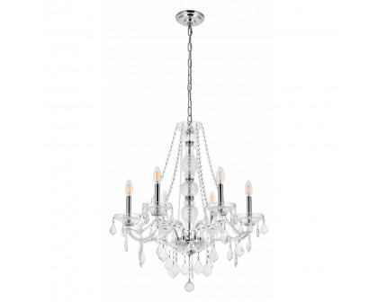 Elegant Chandelier - Chrome, L 24" (V7856D24C-RC)