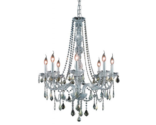 Elegant Chandelier - Chrome/Golden Teak, L 28" (V7858D28C-GT-RC)