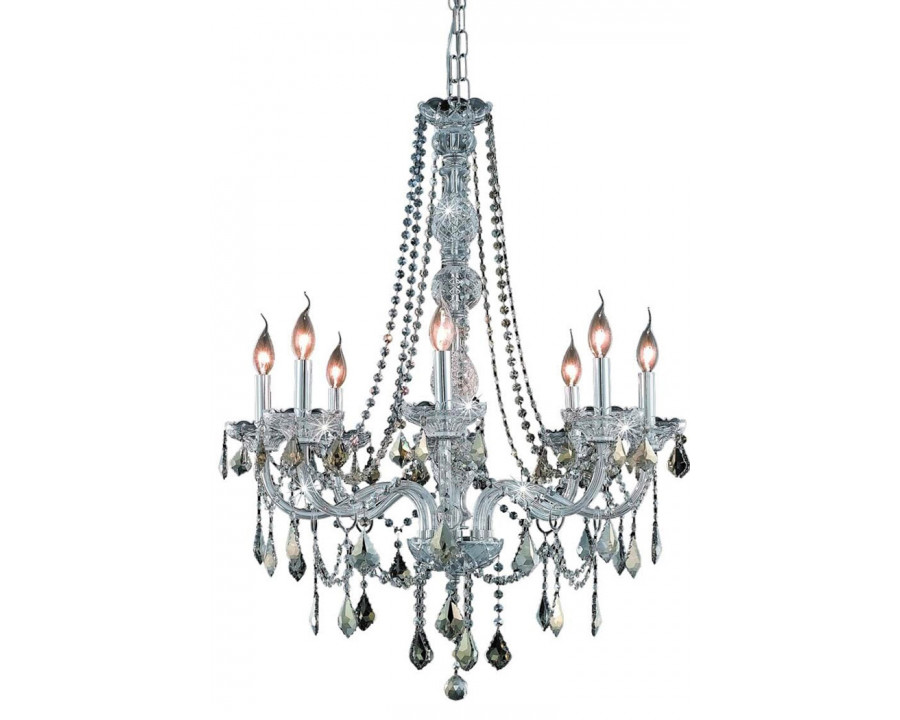 Elegant Chandelier - Chrome/Golden Teak, L 28" (V7858D28C-GT-RC)