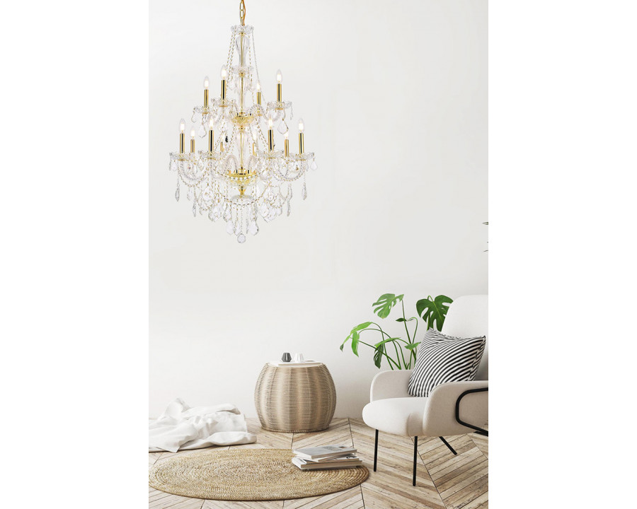 Elegant Chandelier - Gold, L 28" (V7890D28G-RC)