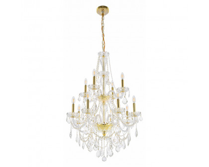 Elegant Chandelier - Gold, L 28" (V7890D28G-RC)