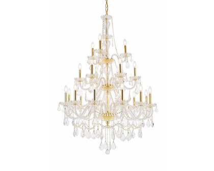 Elegant Chandelier - Gold, L 38" (V7890G38G-RC)