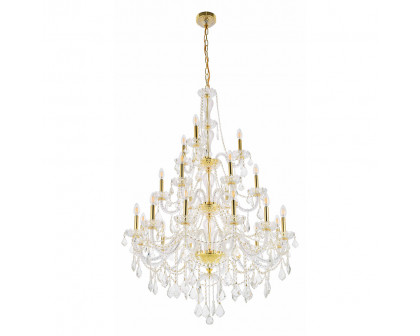 Elegant Chandelier - Gold, L 38" (V7890G38G-RC)