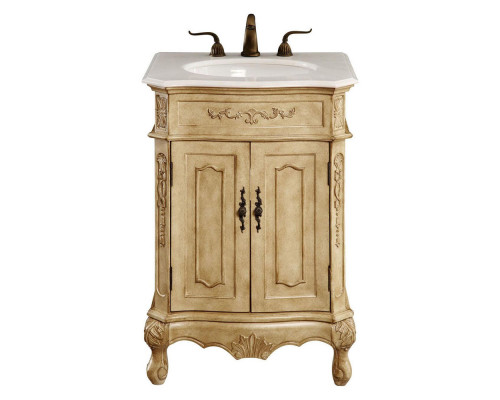 Elegant Vanity Cabinet 2 Door - Antique Beige, L 24" (VF-1001)