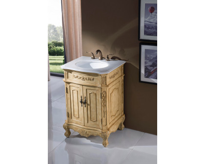 Elegant Vanity Cabinet 2 Door - Antique Beige, L 24" (VF-1001)