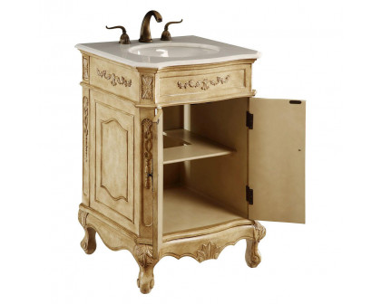 Elegant Vanity Cabinet 2 Door - Antique Beige, L 24" (VF-1001)