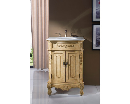 Elegant Vanity Cabinet 2 Door - Antique Beige, L 24" (VF-1001)