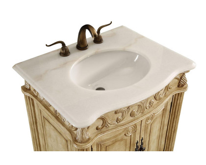 Elegant Vanity Cabinet 2 Door - Antique Beige, L 27" (VF-1002)