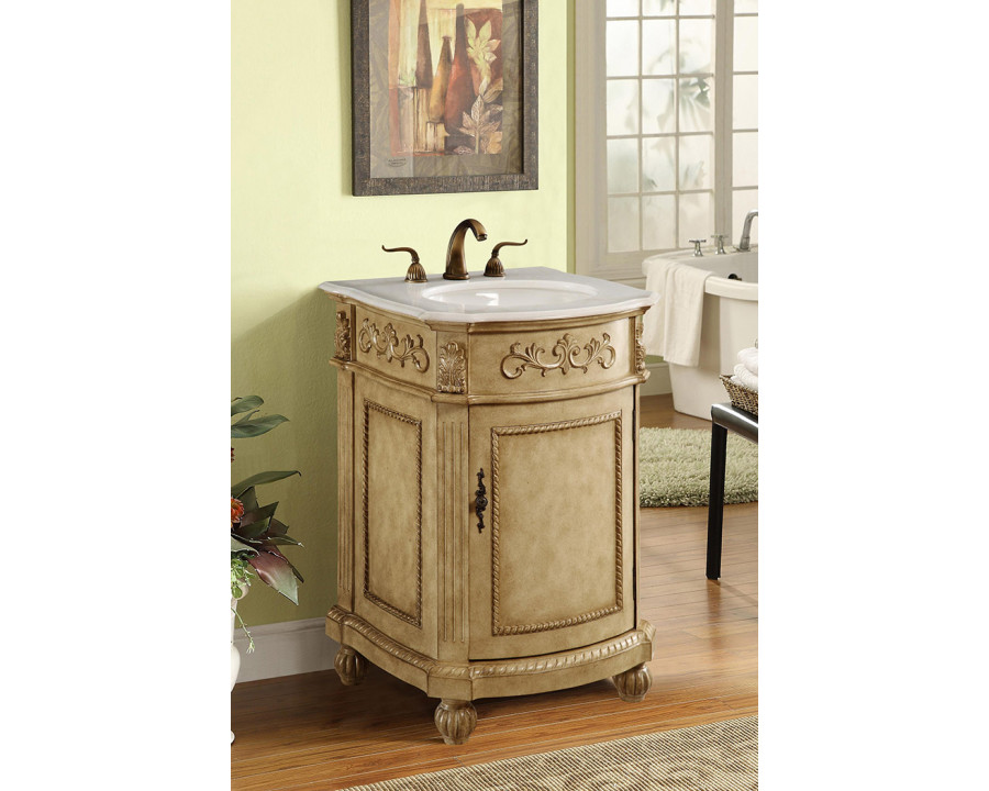 Elegant Danville 24" Wide Vanity Set - Antique Beige (VF-1003)