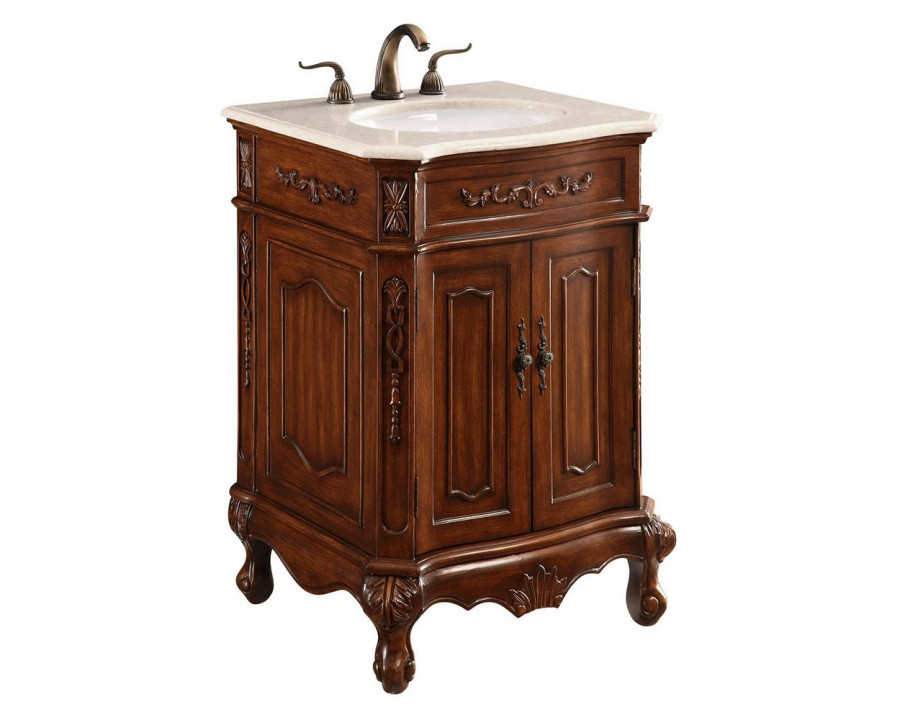 Elegant Vanity Cabinet 2 Door - Brown, L 24" (VF-1005)