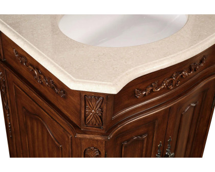 Elegant Vanity Cabinet 2 Door - Brown, L 24" (VF-1005)