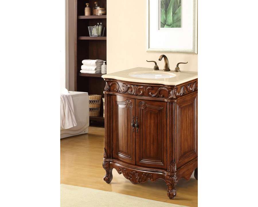 Elegant Vanity Cabinet 2 Door - Brown, L 27" (VF-1007)