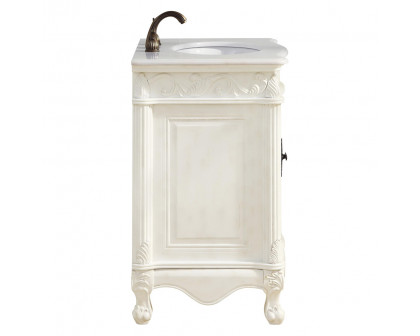 Elegant Vanity Cabinet 2 Door - Antique White, L 27" (VF-1008AW)