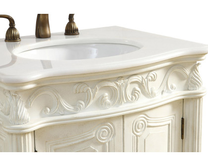 Elegant Vanity Cabinet 2 Door - Antique White, L 27" (VF-1008AW)