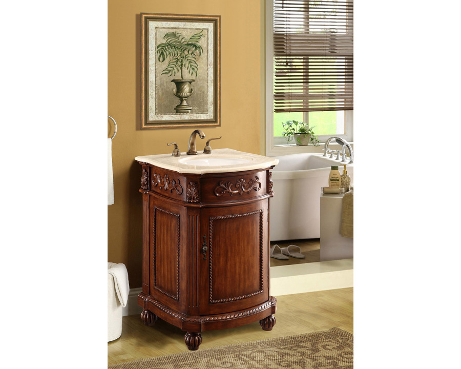 Elegant Danville 24" Wide Vanity Set - Brown (VF-1009)