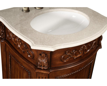 Elegant Danville 24" Wide Vanity Set - Brown (VF-1009)