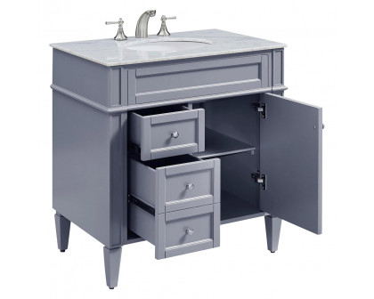 Elegant 32" Single Bathroom Vanity Set - Gray (VF-1025)