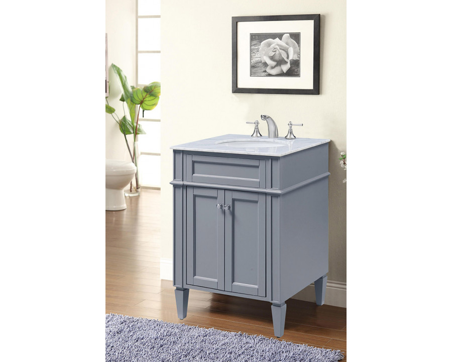 Elegant 24" Single Bathroom Vanity Set - Gray (VF-1027)