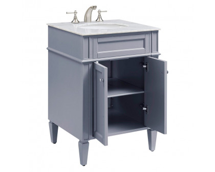 Elegant 24" Single Bathroom Vanity Set - Gray (VF-1027)