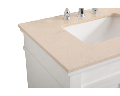 Elegant 30" Single Bathroom Vanity Set - Antique White (VF-1030AW)