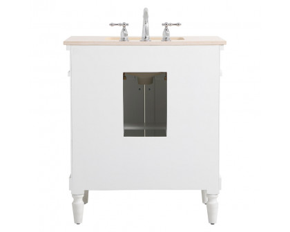 Elegant 30" Single Bathroom Vanity Set - Antique White (VF-1030AW)