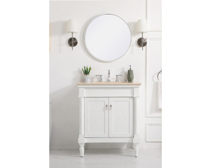 Elegant 30" Single Bathroom Vanity Set - Antique White (VF-1030AW)