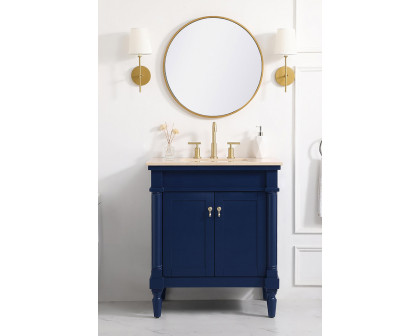 Elegant 30" Single Bathroom Vanity Set - Blue (VF-1030BL)