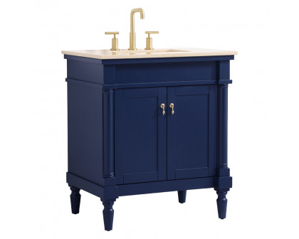 Elegant 30" Single Bathroom Vanity Set - Blue (VF-1030BL)