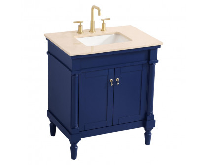 Elegant 30" Single Bathroom Vanity Set - Blue (VF-1030BL)