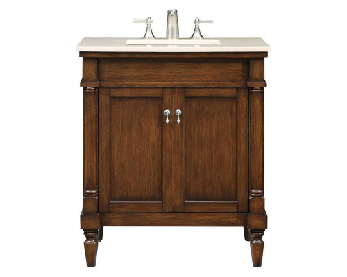 Elegant 30" Single Bathroom Vanity Set - Brown (VF-1030BR)