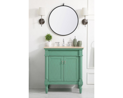 Elegant 30" Single Bathroom Vanity Set - Vintage Mint (VF-1030VM)