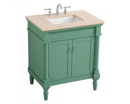 Elegant 30" Single Bathroom Vanity Set - Vintage Mint (VF-1030VM)