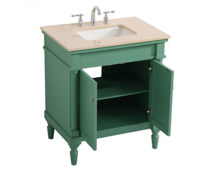 Elegant 30" Single Bathroom Vanity Set - Vintage Mint (VF-1030VM)