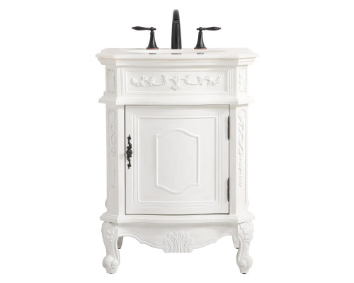 Elegant 24" Single Bathroom Vanity Set - Antique White (VF-1031AW)