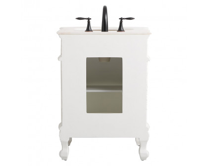 Elegant 24" Single Bathroom Vanity Set - Antique White (VF-1031AW)